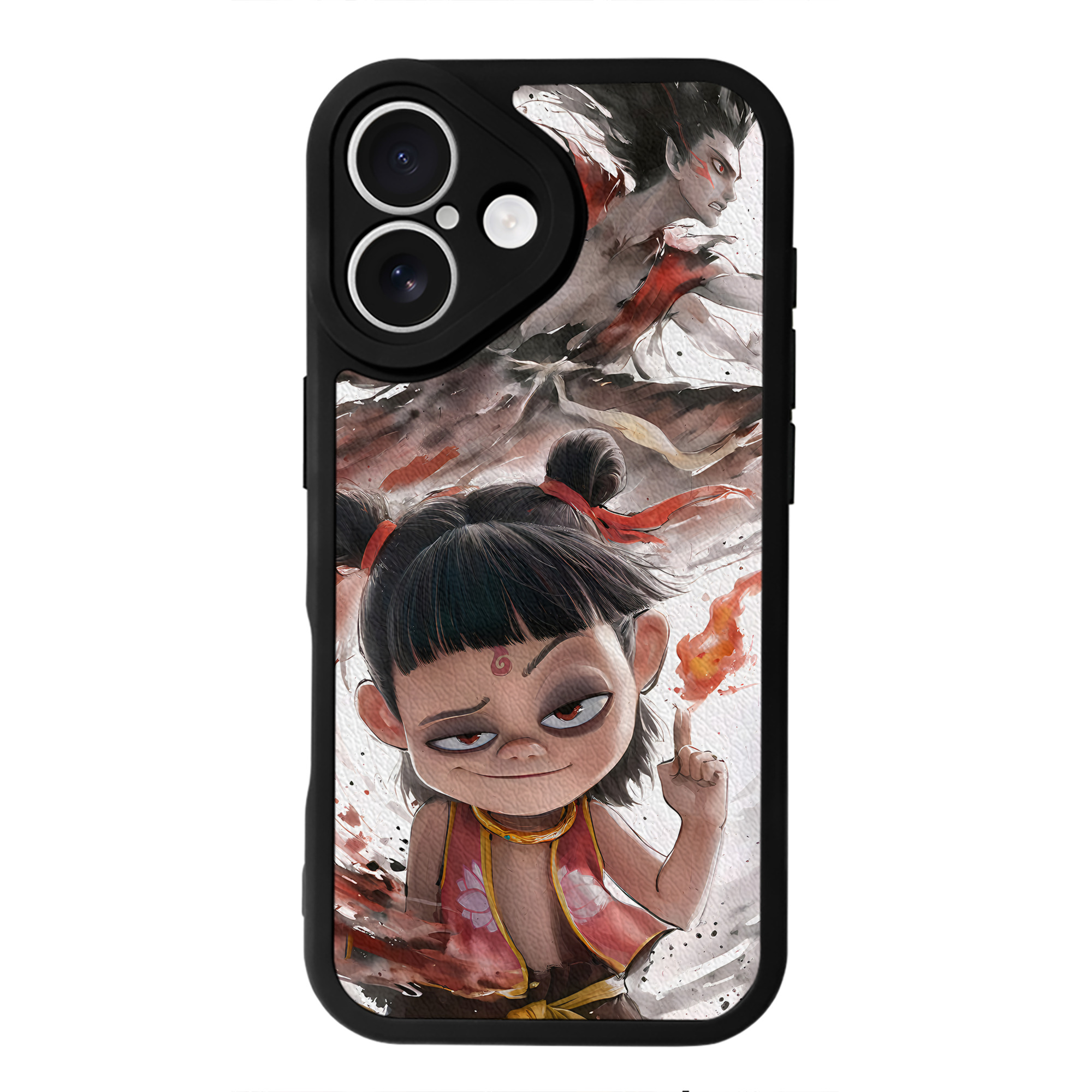 （画像用） Ne Zha 2 ナタ 魔童の大暴れ 【iPhone 16シリーズ対応】シリコンスマホケース（レザー調） 材質：シリコン